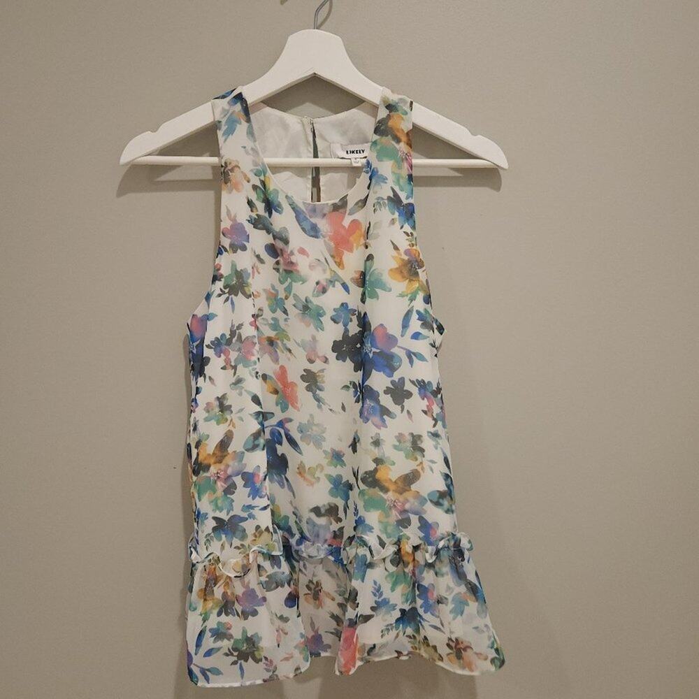 LIKELY floral sleeveless blouse - Size4